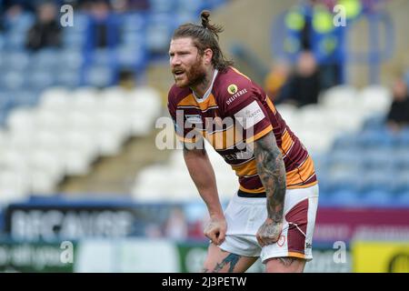 Huddersfield, England - 9th April 2022 - Chris McQueen (12) of Huddersfield Giants. Rugby League Betfred Super Challenge Cup Quarter Finals Huddersfield Giants vs Hull FC at John Smith's Stadium, Huddersfield, UK  Dean Williams Stock Photo