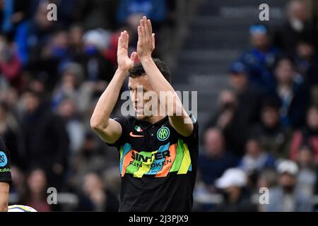 Milano, Italy. 09th Apr, 2022. Ivan Perisic of FC Internazionale during the Serie A football match between FC Internazionale and Hellas Verona at San Siro stadium in Milano (Italy), April 9th, 2021. Photo Andrea Staccioli/Insidefoto Credit: insidefoto srl/Alamy Live News Stock Photo