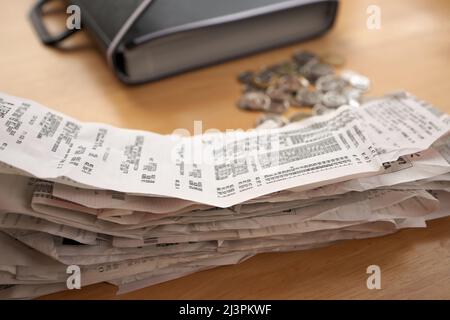 Stack of receipts Stock Photo - Alamy