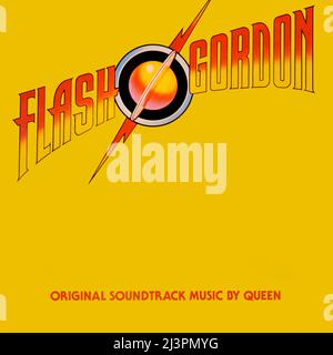 Queen . original vinyl album cover - Flash Gordon (Original Soundtrack Music) - 1980 Stock Photo