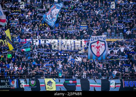 Milan, Italy - april 10 2022 - Inter-Hellas Verona serie A - curva nord  f.c. internazionale Stock Photo - Alamy