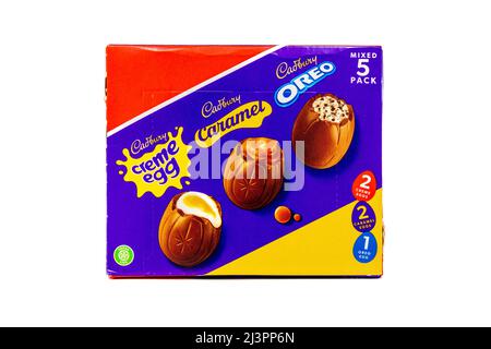 Cadbury Mixed Filled Chocolate Egg 5 Pack Stock Photo