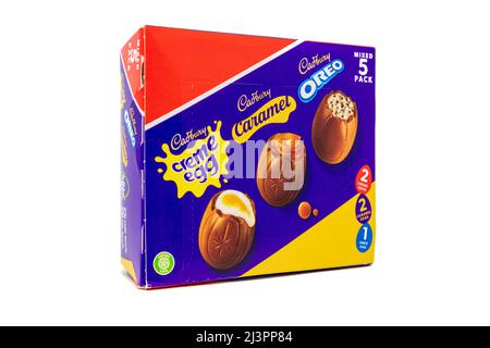 Cadbury Mixed Filled Chocolate Egg 5 Pack Stock Photo
