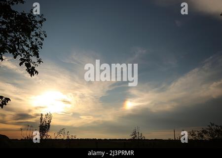 Dark clouds background before thunderstorm. Stormy sky. Stock Photo