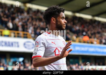 LONDON, UK. APR 9TH Romal Palmer of Barnsley dejected during the Sky Bet Championship match between Millwall and Barnsley at The Den, London on Saturday 9th April 2022. (Credit: Ivan Yordanov | MI News) Credit: MI News & Sport /Alamy Live News Stock Photo