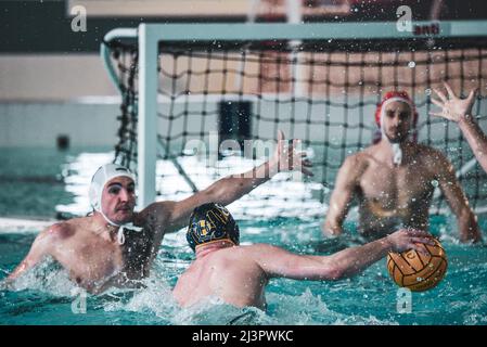 Anzio, Italy. 09th Apr, 2022. Kasum (Milano Metanopoli) during Anzio Waterpolis vs Metanopoli, Waterpolo Italian Serie A match in Anzio, Italy, April 09 2022 Credit: Independent Photo Agency/Alamy Live News Stock Photo