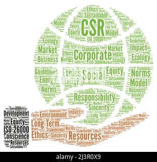 CSR corporate social responsibility word cloud concept Stock Photo