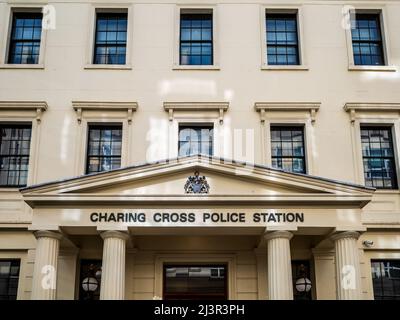 Charing Cross Police Station London - On Agar Street in London's West End, the building is a former Charing Cross Hospital and Medical School building Stock Photo