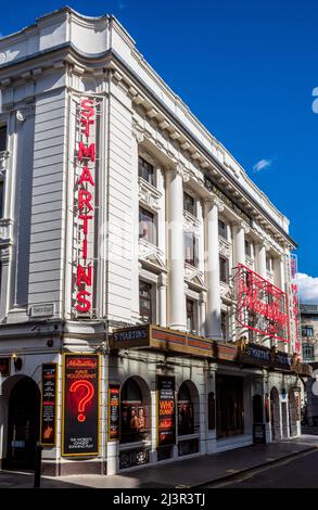 St Martin's Theatre The Mousetrap, the world's longest running play at the St Martin's Theatre in London's West End, running continuously since 1952 Stock Photo