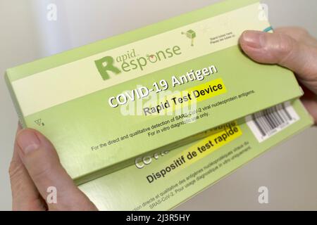 COVID-19 Test Kit Stock Photo