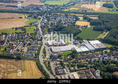 Aerial photograph, Ringstraße industrial estate with Durable Hunke & Jochheim in the Kaiserau district, Kamen, Ruhr area, North Rhine-Westphalia, Germ