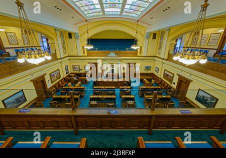 The Senate Chamber of the State Capitol in Cheyenne, Wyoming, USA Stock Photo