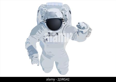 Astronaut in a light spacesuit and helmet, realism. Vector illustration Stock Vector