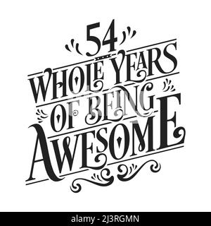 Happy Birthday years. 54 anniversary of the birthday, Candle in the ...