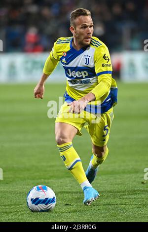 Sardegna Arena, Cagliari, Italy, April 09, 2022, Arthur (Juventus) in action  during  Cagliari Calcio vs Juventus FC - italian soccer Serie A match Stock Photo