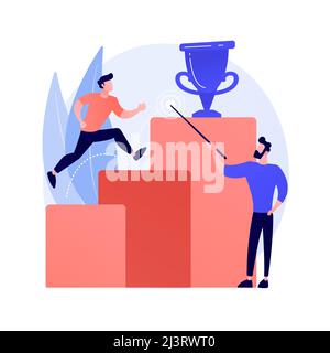 Business vision, prediction and forecasting. Career opportunities monitoring. Job, perspectives searching, strategy planning. Leadership and motivatio Stock Vector