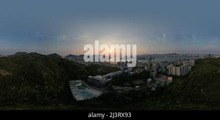 360 degree panoramic view of hong kong island in 360 panorama