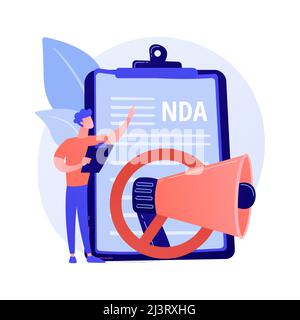 Non disclosure agreement. Confidential disclosure agreement. Proprietary information, legal contract, official document. Trade secrets. Vector isolate Stock Vector