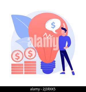 Intellectual property. Creative idea monetization, author rights protection, invention patent registration. Profitable startup, license fees payment. Stock Vector