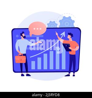 Consulting service, financial advisory, expert support. Businesswoman and adviser cartoon characters. Assistance service, business advice Vector isola Stock Vector