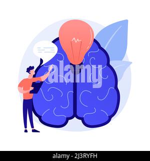 Innovative ideas generation. Creative thinking, cognitive insight and inspiration, genius inventive mind. Successful problem solution search. Vector i Stock Vector