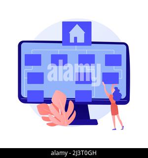 Software development, programming, application interface. Computer app modernization, PC optimization, program setting. Programmer cartoon character. Stock Vector