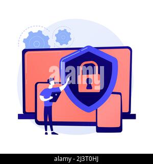 General data security. Personal information protection, database access control, cyber privacy. Synchronized gadgets, cross platform devices regulatio Stock Vector