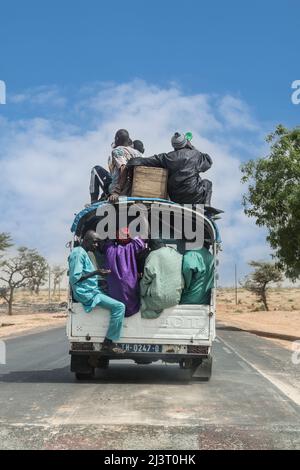 Senegal, Touba.  Vehicular Safety.  No Seatbelts; no Seats! Stock Photo