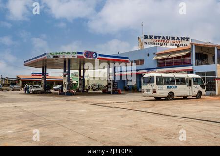 Senegal.  Modern Gas Station Complex with Cyber Cafe and Restaurant, on the outskirts of Dakar. Stock Photo