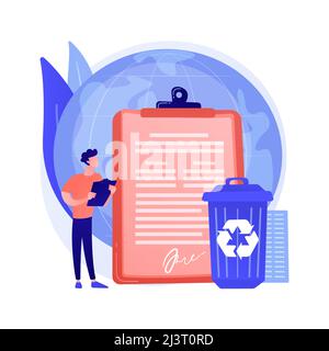 Government mandated recycling abstract concept vector illustration. Ecological regulations, local recycling law, municipal solid waste, recyclable mat Stock Vector