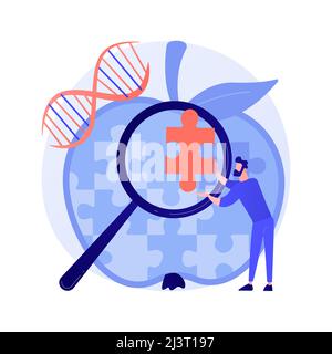 Genome modification, DNA sequence alteration. Future science, biotechnology study, bioengineering idea design element. Genetic structure analysis. Vec Stock Vector