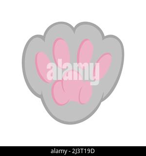 Animal paw. Sketch sole of a rabbit, bunny, cat or dog. Vector illustration isolated in white background Stock Vector