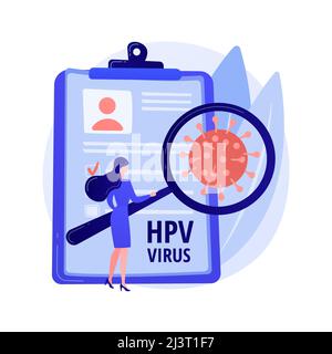 Human papillomavirus HPV abstract concept vector illustration. HPV infection development, skin-to-skin viral infection, human papillomavirus, cervical Stock Vector