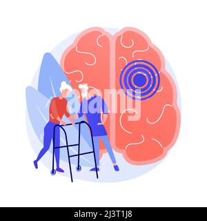 Parkinson disease abstract concept vector illustration. Parkinson cause and treatment, age depression problem, disease symptoms, progressive nervous s Stock Vector