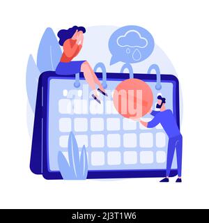 Seasonal affective disorder treatment abstract concept vector illustration. Seasonal depression treatment, affective disorder, mood swings, symptoms a Stock Vector