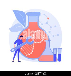 Gene therapy abstract concept vector illustration. Genetic cancer treatment, genes transfer therapy, regenerative medicine, experimental approach in o Stock Vector