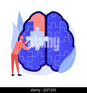 Mindfulness abstract concept vector illustration. Mindful meditating, mental calmness and self-consciousness, focusing and releasing stress, anxiety a Stock Vector