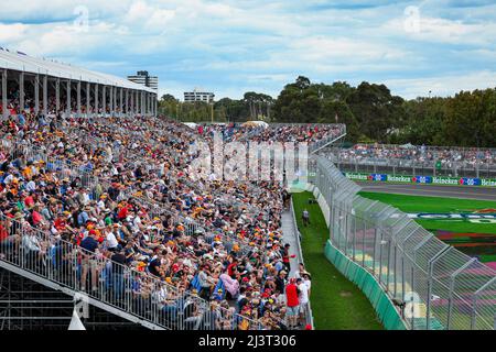 Melbourne, Australia. 9th Apr, 2022. Fans, F1 Grand Prix of Australia at Melbourne Grand Prix Circuit on April 9, 2022 in Melbourne, Australia. (Photo by HIGH TWO) Credit: dpa/Alamy Live News Stock Photo