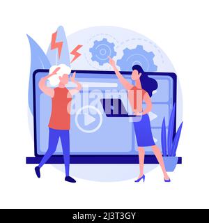 Technology gap abstract concept vector illustration. Digital divide, app gap, technology use, mobile device, understanding, developing country, time l Stock Vector
