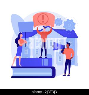 Student activism abstract concept vector illustration. Campus activism, political and environmental change, economic and social movement, student grou Stock Vector