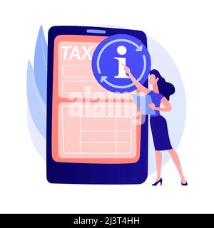 Updating financial information. Tax return. Reload site, new data, reset webpage. Redo wrong option. Done correctly. Proceed further. Vector isolated Stock Vector