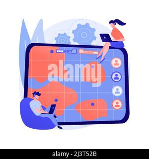 Multiplayer online battle arena abstract concept vector illustration. Multiplayer battle arena, massive online game, MMOG, MOBA ARTS, action real-time Stock Vector
