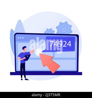 Data monetization abstract concept vector illustration. Data business strategy, information monetization, monetizing data services, selling database, Stock Vector