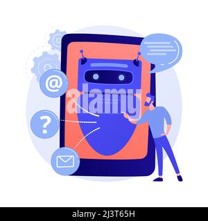 Chatbot Artificial Intelligence abstract concept vector illustration. Artificial intelligence, chatbot service, interactive support, machine learning, Stock Vector