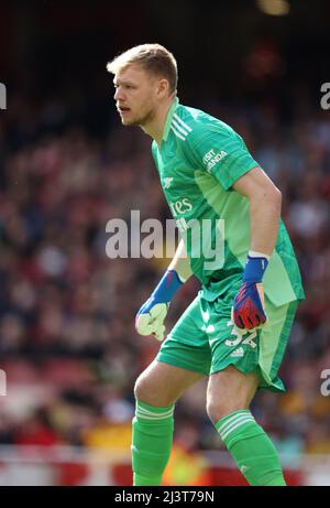 London, UK. 09th Apr, 2022. Aaron Ramsdale (A) at the Arsenal v Brighton and Hove Albion EPL match, at the Emirates Stadium, London, UK on April 9, 2022. Credit: Paul Marriott/Alamy Live News Stock Photo