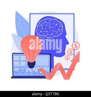 Artificial intelligence in financing abstract concept vector illustration. Financial robo advisor, AI hedge funds, artificial intelligence, technology
