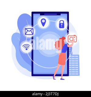Intelligent interface abstract concept vector illustration. Interactive user interface, usability engineering, personalized experience design, artific Stock Vector