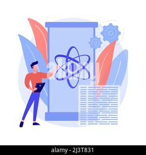 Quantum computing abstract concept vector illustration. Quantum technology, future computing, innovative information technology, computer science brea Stock Vector
