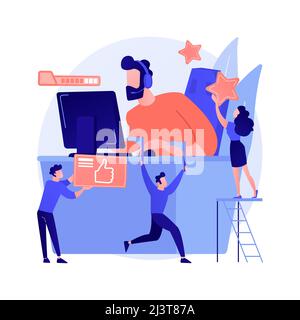 Esport fans abstract concept vector illustration. Computer game, e-sport fan club and community, esports organization, global entertainment movement, Stock Vector