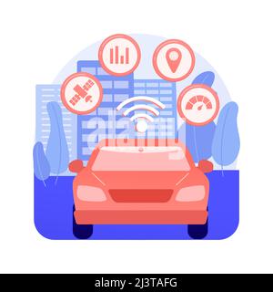 Intelligent transportation system abstract concept vector illustration. Traffic and parking management, smart city technology, road safety, travel inf Stock Vector